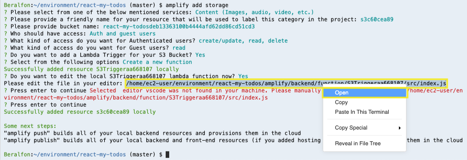 Amplify add storage